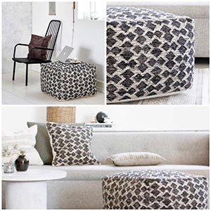 Pouff très déco avec coussin assorti