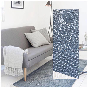 Tapis bleu et blanc existe en plusieurs formats.